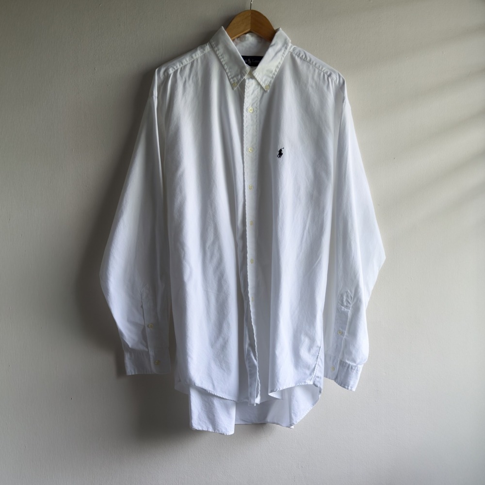 Ralph Lauren Blake Oxford Shirt Mens XL White Long Sleeve Button Down Preppy